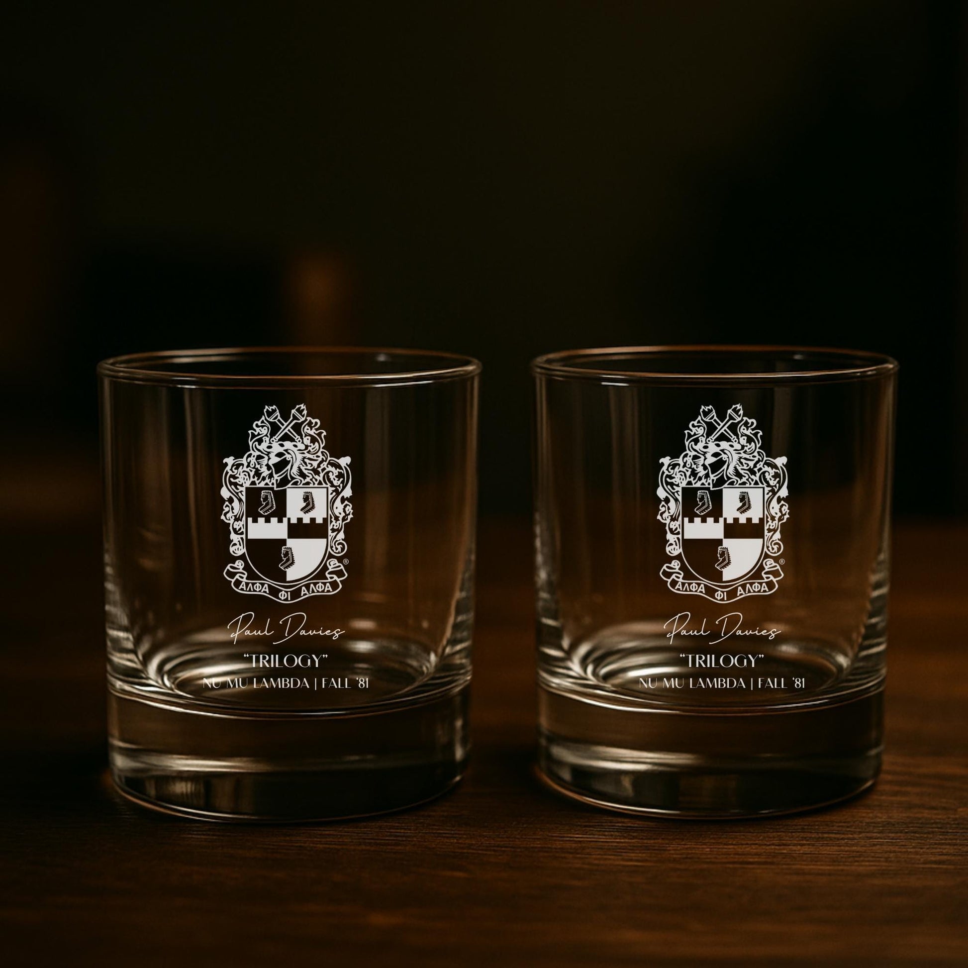 Custom Engraved Alpha Phi Alpha Drinking Glasses, Gift for Alpha Phi Alpha