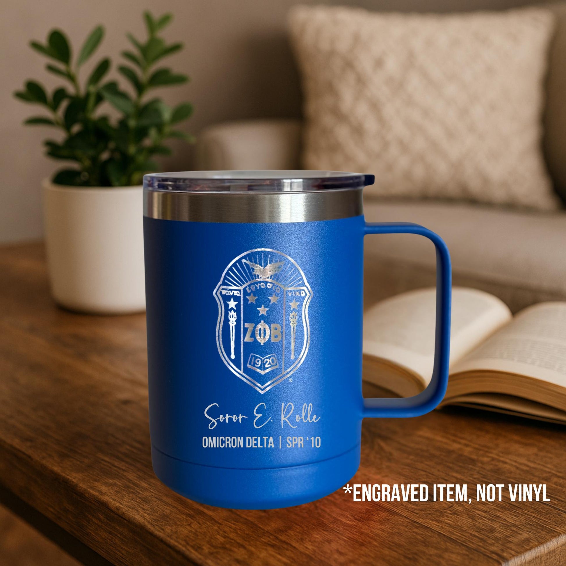 Custom Engraved Zeta Phi Beta Tumbler, Zeta Coffee Mug (15 oz)
