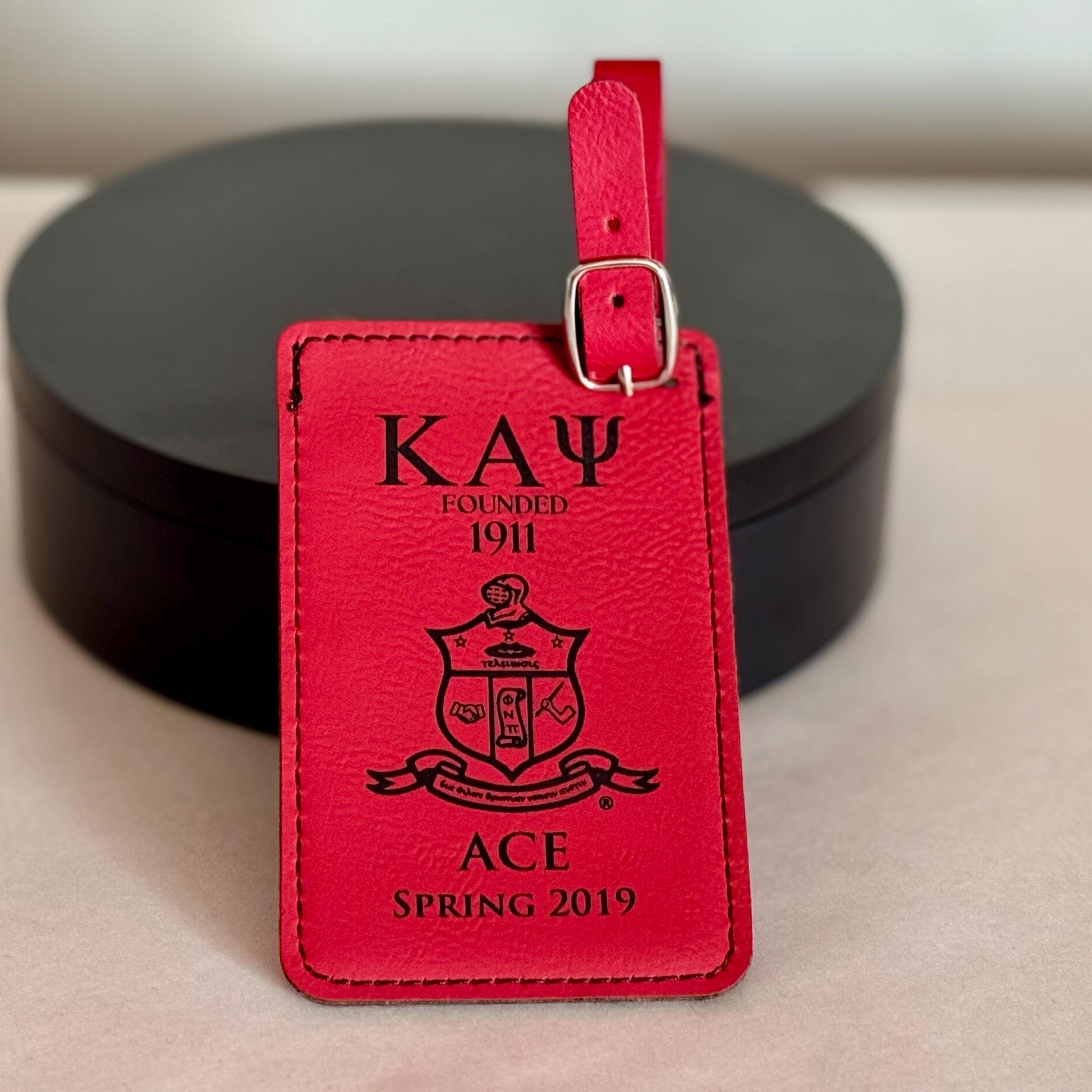 Custom Kappa Alpha Psi Leather Luggage Tags | Personalized Kappa Bag Tags
