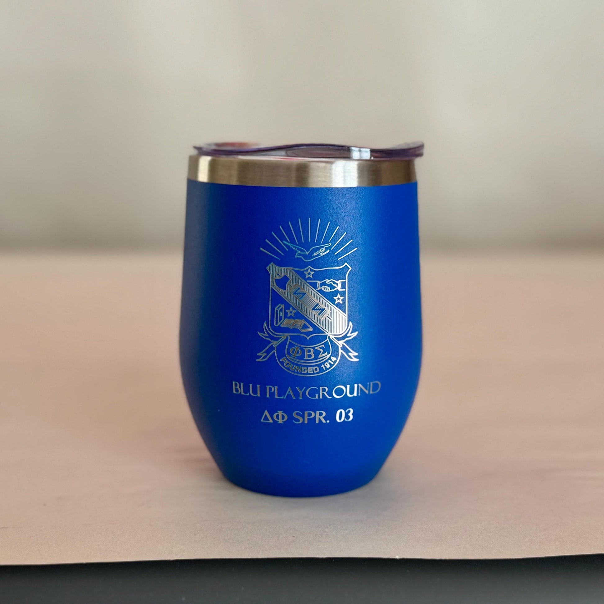 Custom Engraved Phi Beta Sigma Wine Tumbler (12 oz)