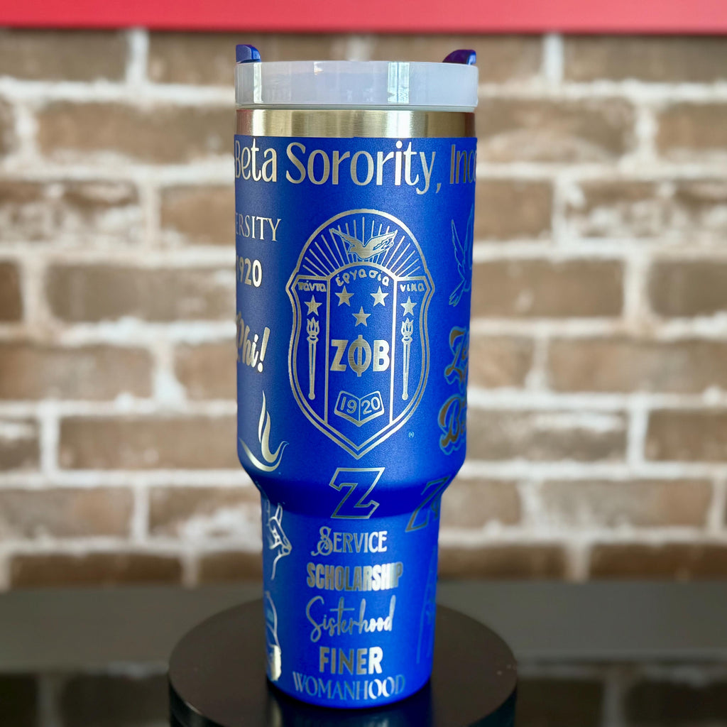 Zeta Phi Beta Custom Engraved Tumbler (Full Wrap) - 40 oz - nuvisionkreations