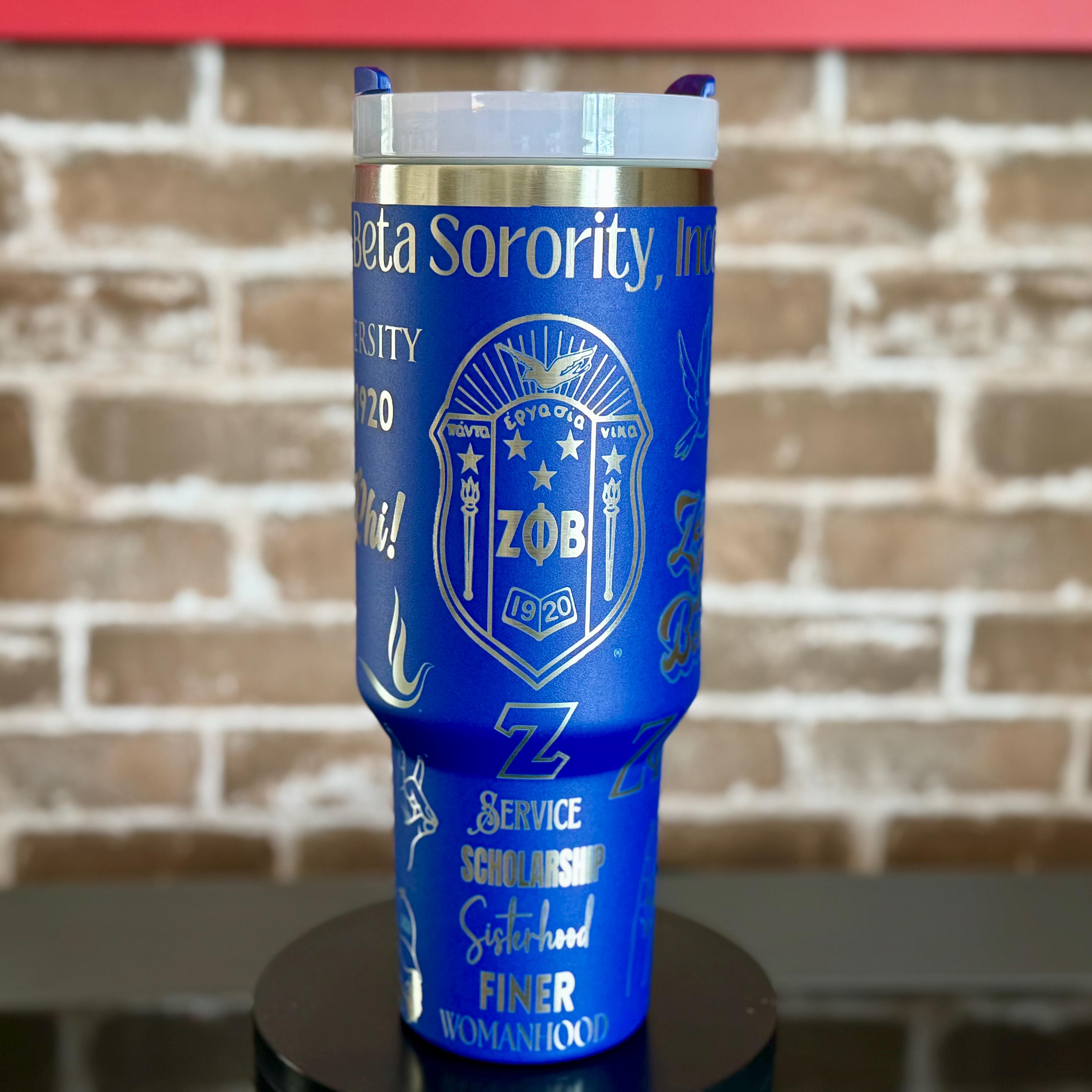 Zeta Phi Beta Custom Engraved Tumbler (Full Wrap) - 40 oz - nuvisionkreations