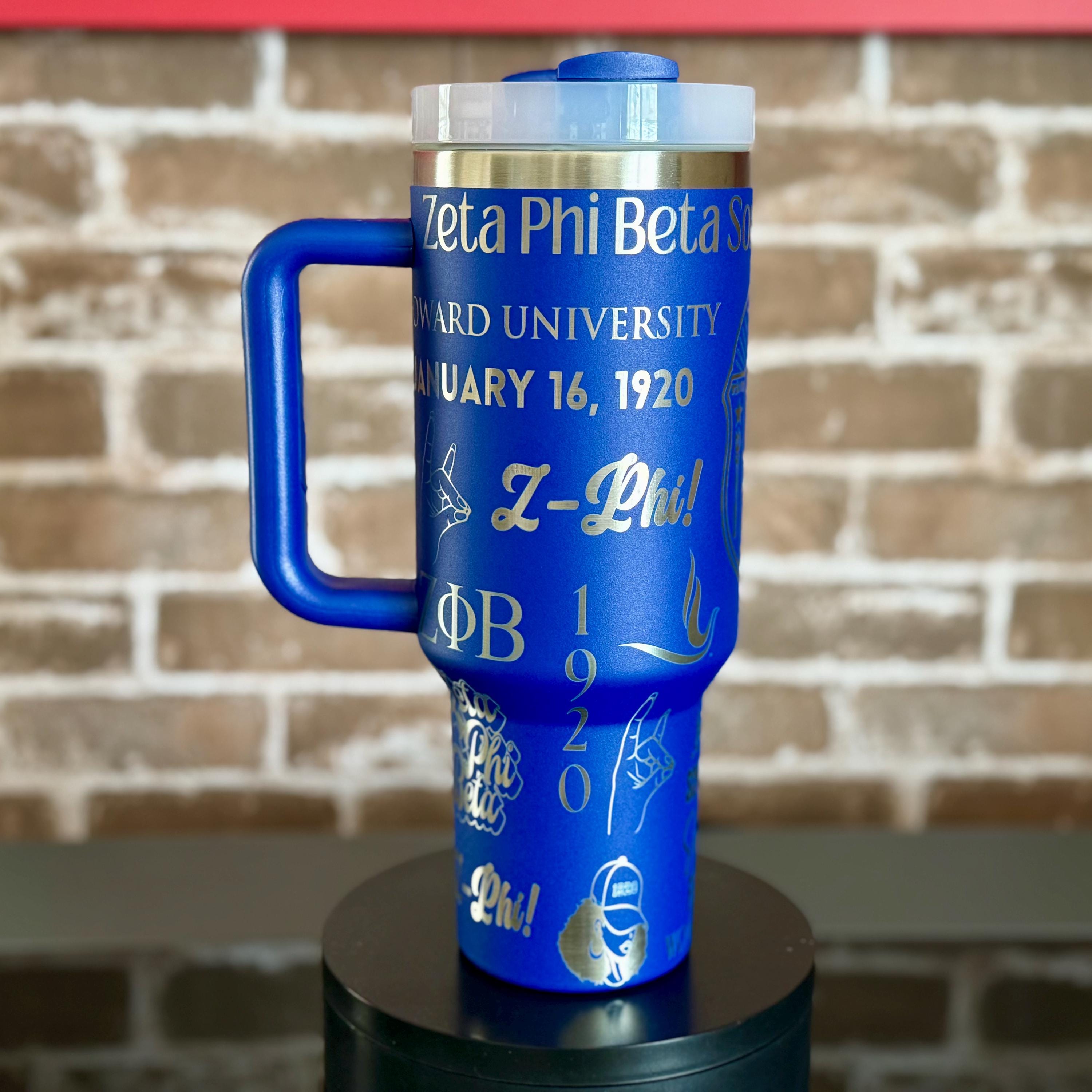 Zeta Phi Beta Custom Engraved Tumbler (Full Wrap) - 40 oz - nuvisionkreations