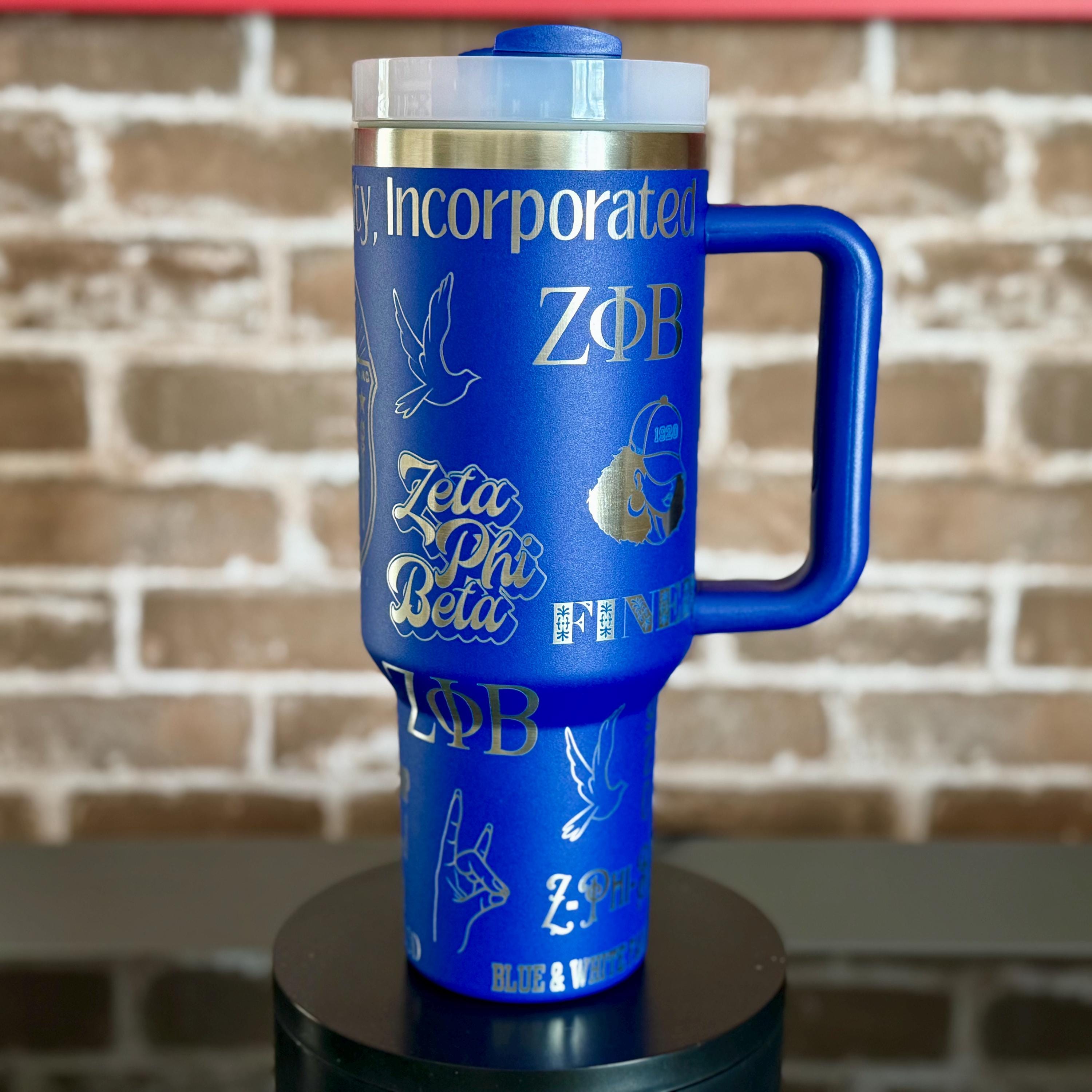 Zeta Phi Beta Custom Engraved Tumbler (Full Wrap) - 40 oz - nuvisionkreations