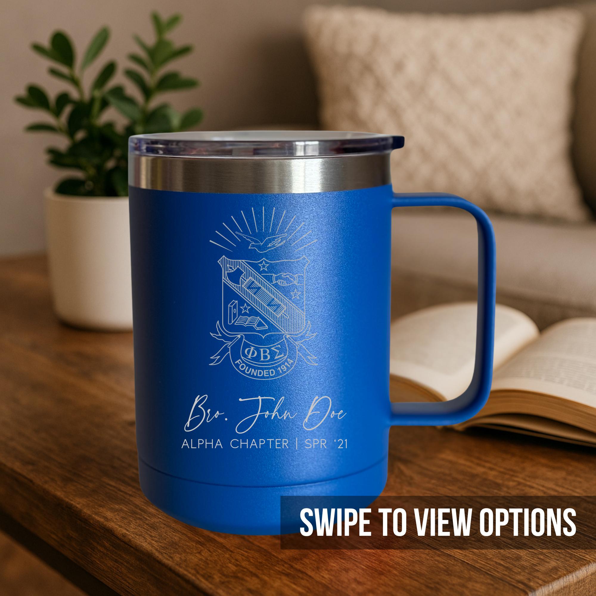 Custom Engraved Phi Beta Sigma Coffee Mug - 15 oz - nuvisionkreations