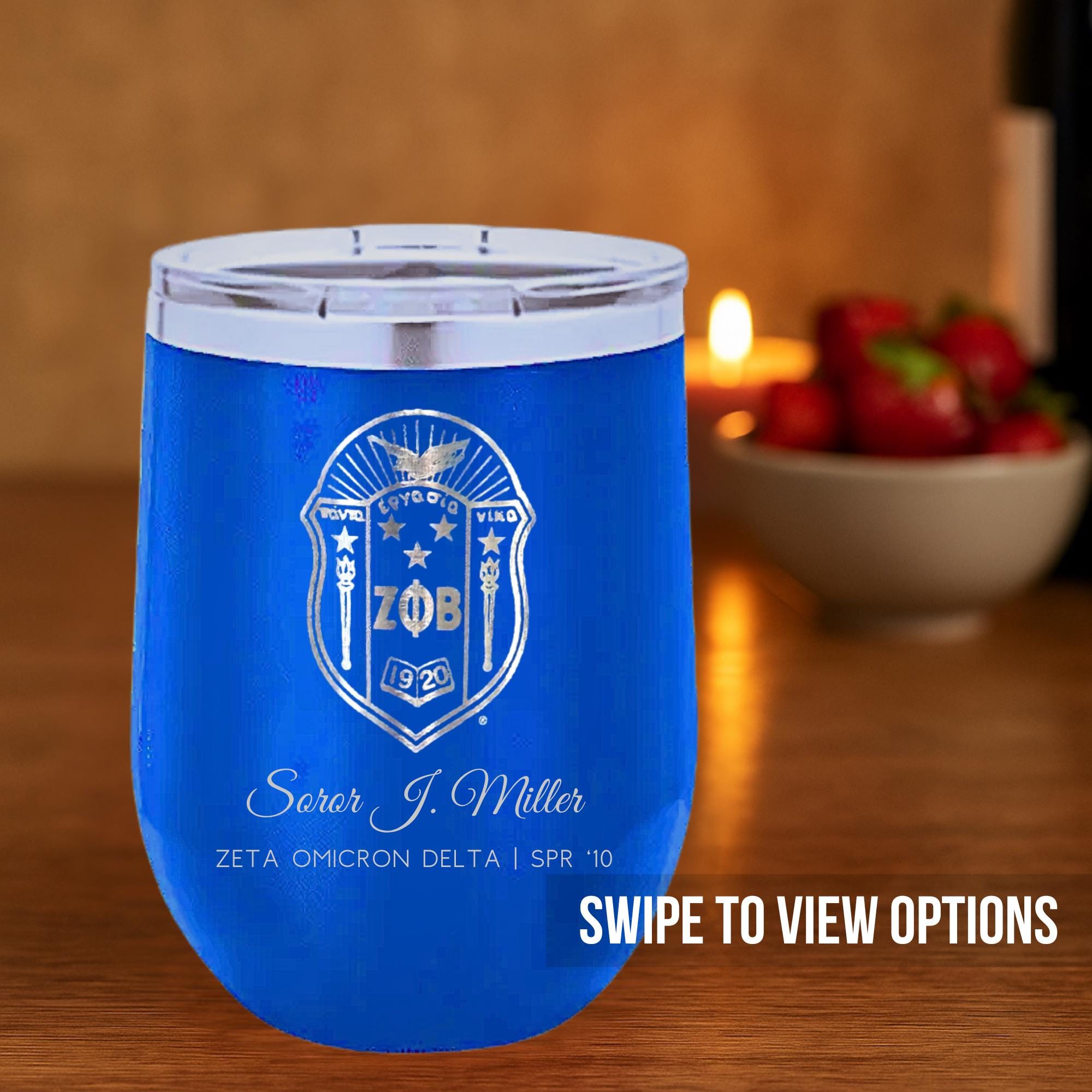 Custom Engraved Zeta Phi Beta Wine Tumbler – 12 oz - nuvisionkreations