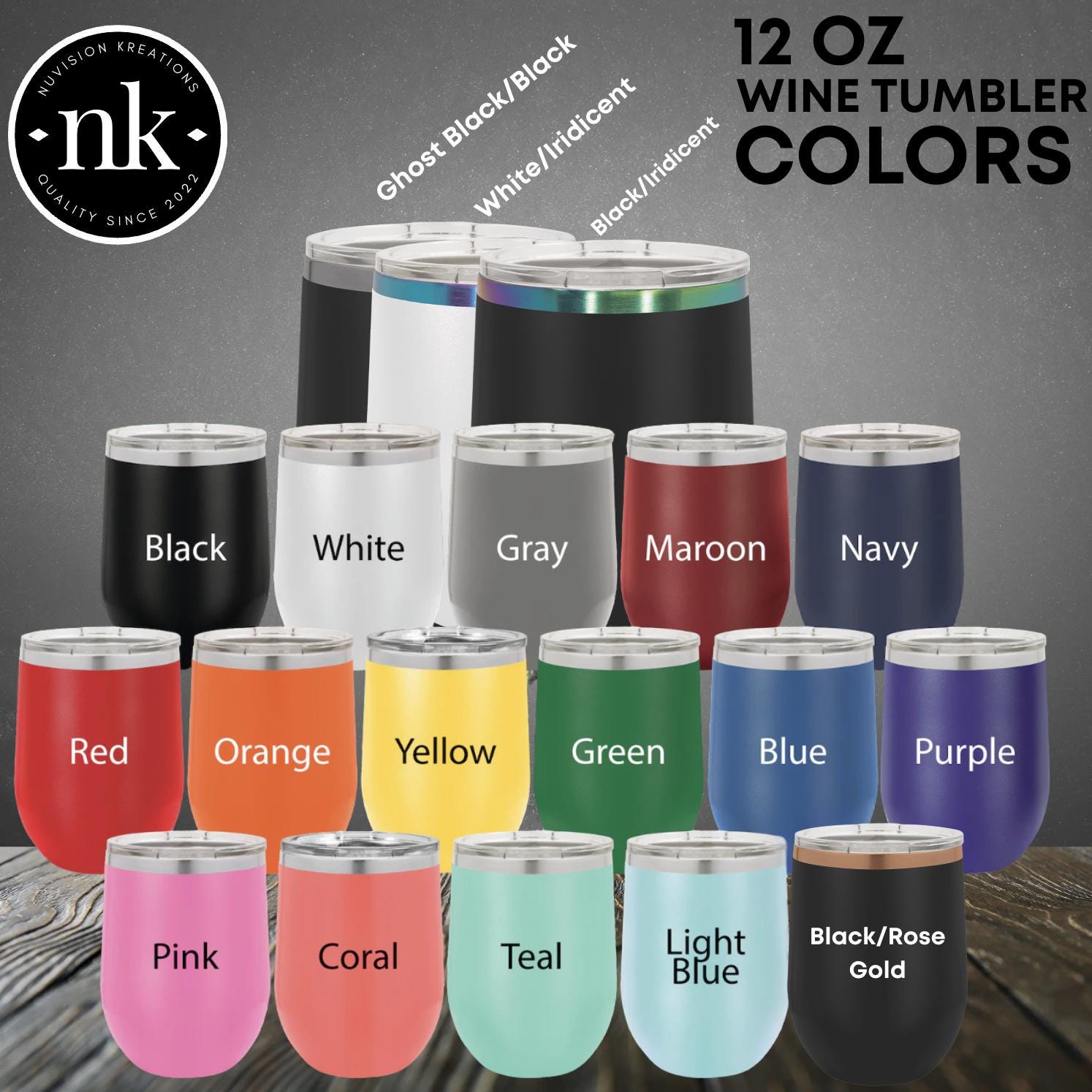 Custom 12 oz Engraved Wine Tumbler - nuvisionkreations