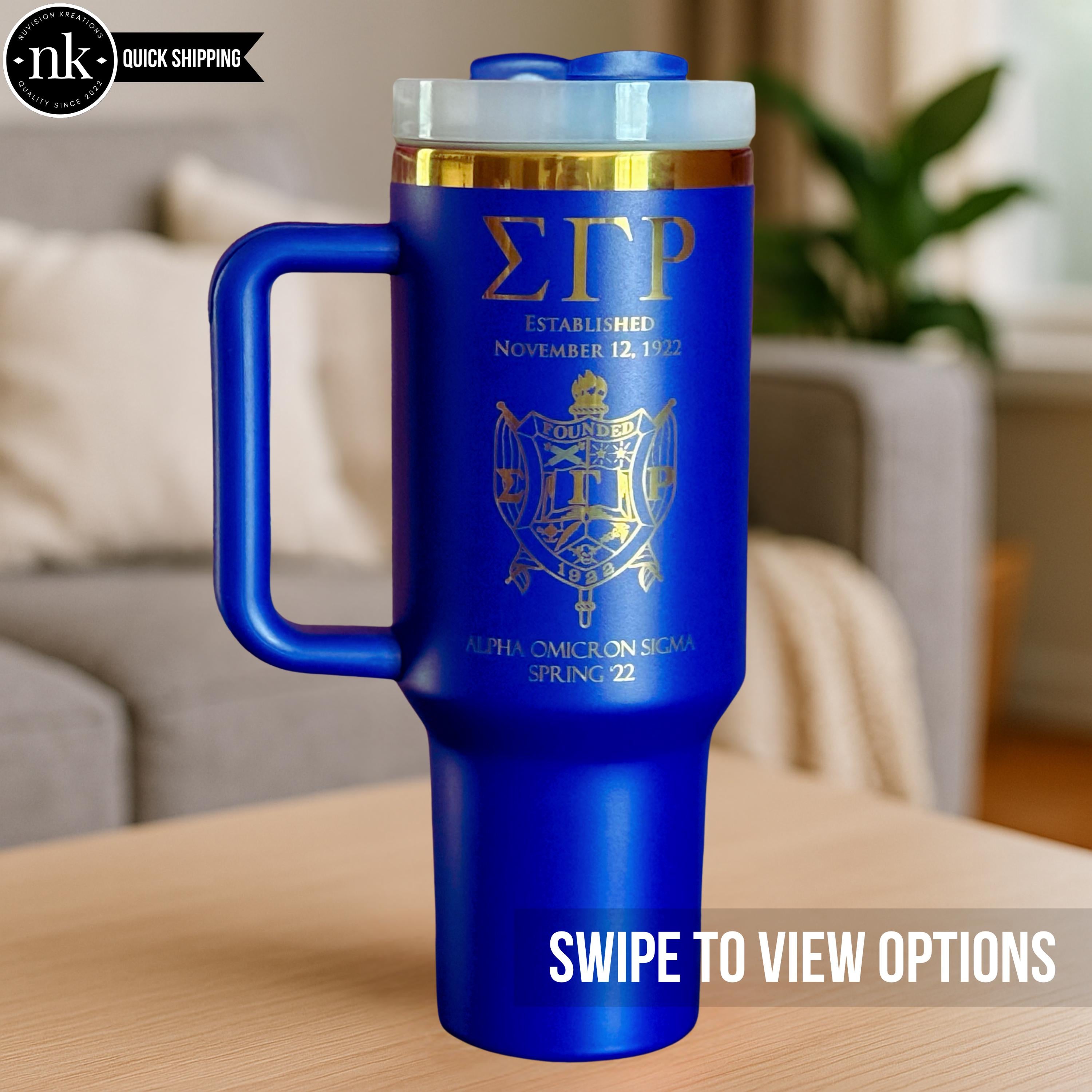 Custom Engraved Sigma Gamma Rho Tumbler (40 oz) - nuvisionkreations