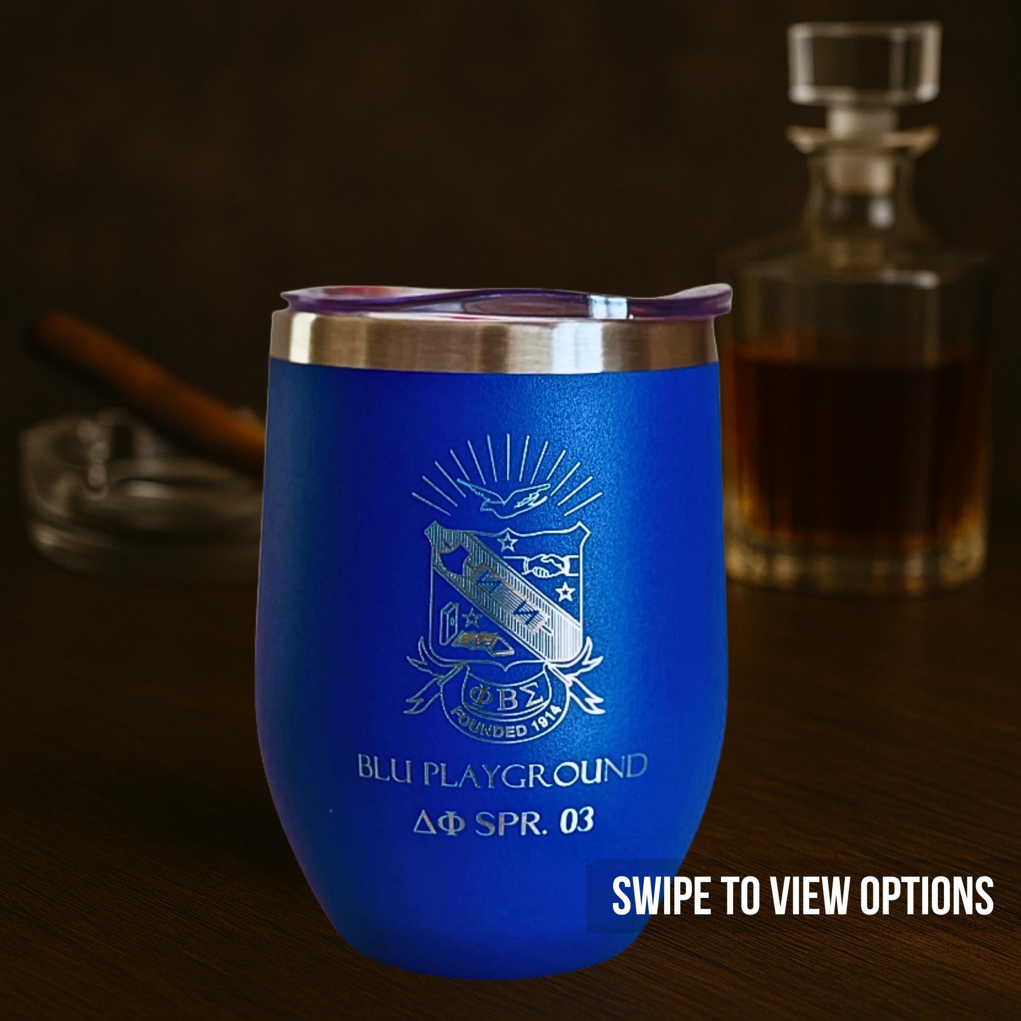 Custom Engraved Phi Beta Sigma Wine Tumbler – 12 oz - nuvisionkreations