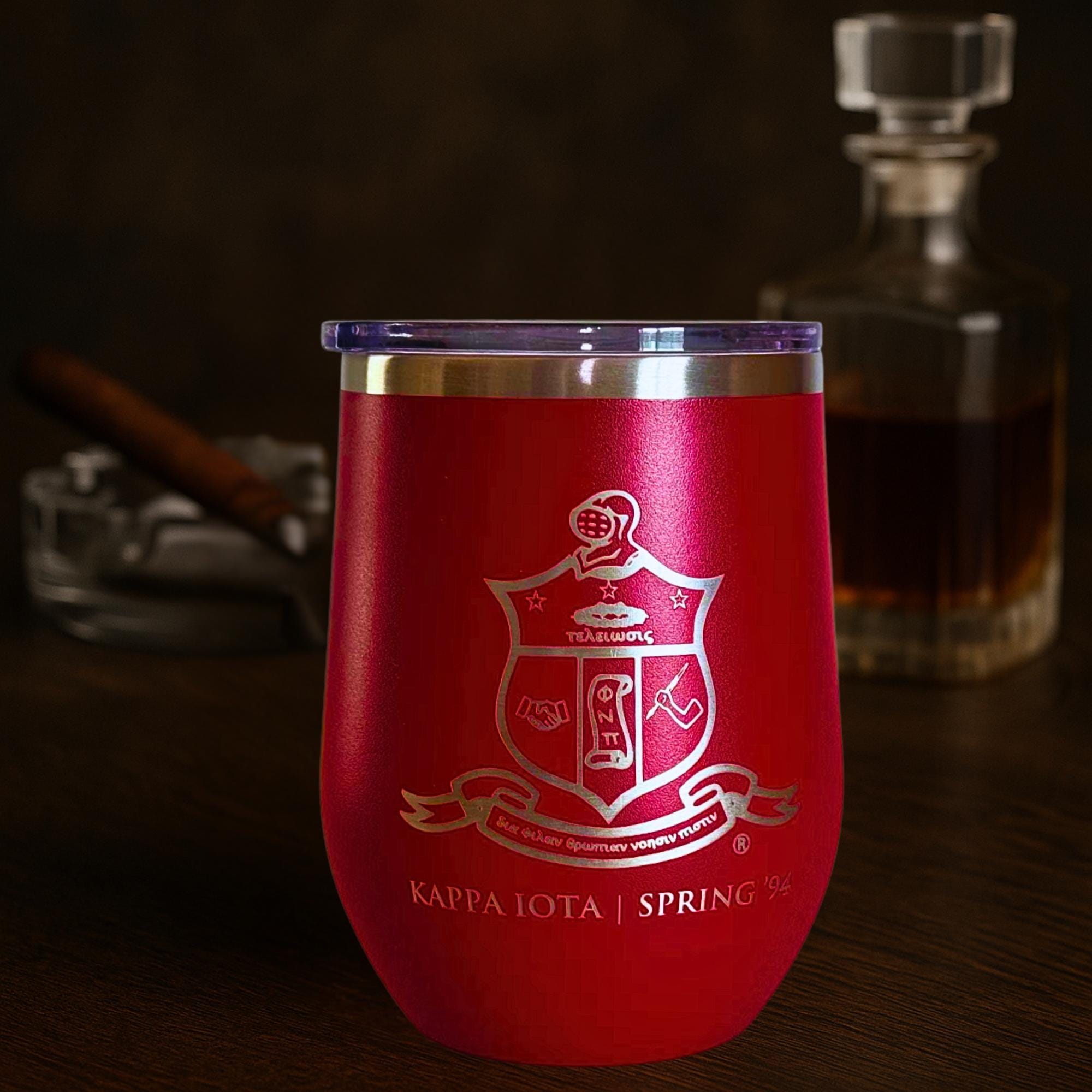 Custom Engraved Kappa Alpha Psi Wine Tumbler – 12 oz - nuvisionkreations