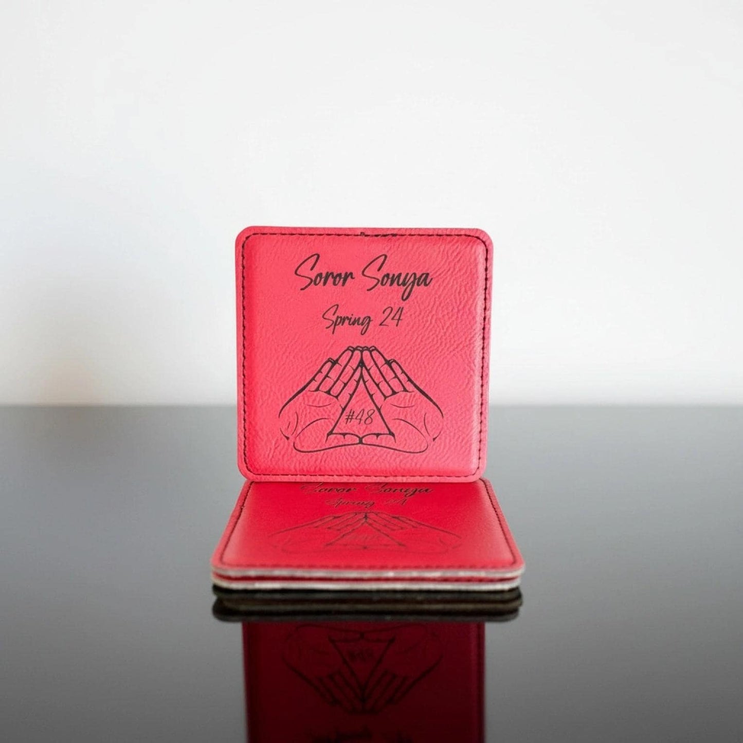 Custom Engraved Delta Sigma Theta Coaster Set - nuvisionkreations