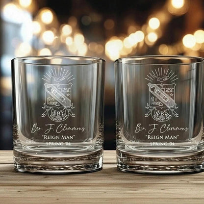Phi Beta Sigma Custom Engraved Lowball Glasses - nuvisionkreations