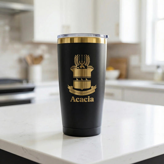 Custom Engraved Acacia Fraternity Tumbler (20 oz) - nuvisionkreations