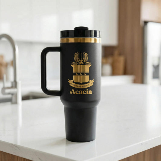 Custom Engraved Acacia Fraternity Tumbler (40 oz) - nuvisionkreations