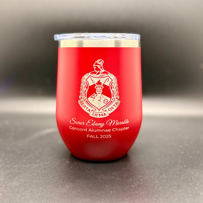 Custom Engraved Delta Sigma Theta Wine Tumbler – 12 oz - nuvisionkreations