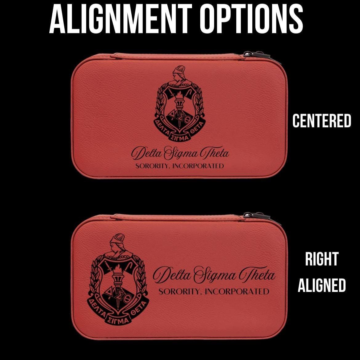 Delta Sigma Theta Custom Engraved Travel Jewelry Box - nuvisionkreations