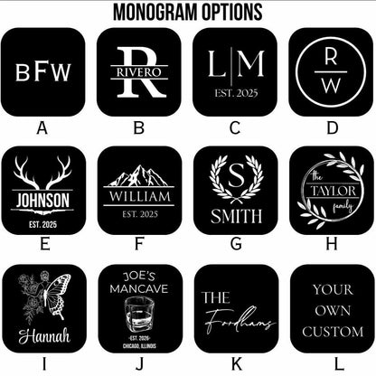 Personalized Leather Hip Flask 6oz, Custom Engraved Flask, Monogram or Name, Groomsmen Gift - nuvisionkreations