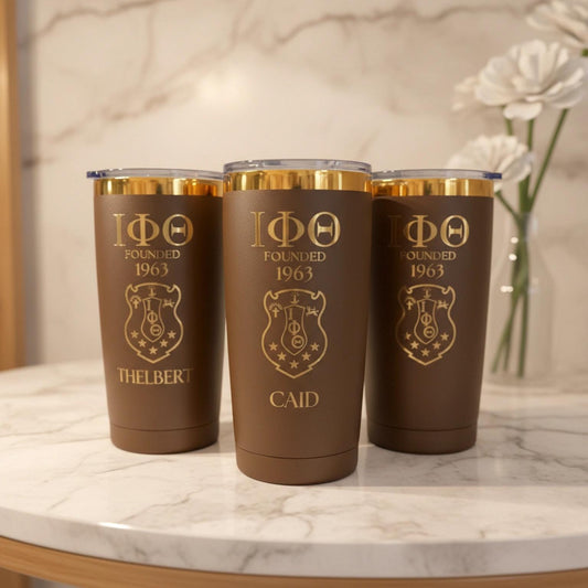 Iota Phi Theta Custom Engraved Tumbler -20 oz - nuvisionkreations