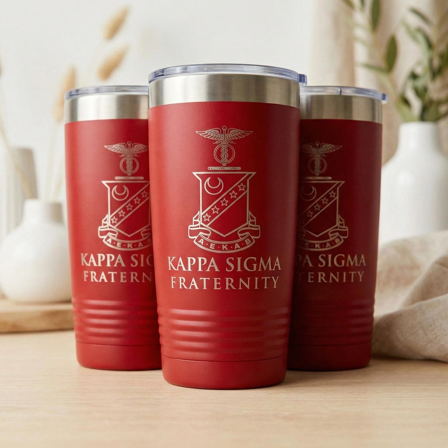 Kappa Sigma Tumbler 20oz, Custom Engraved Crest Cup, Fraternity Gift, Big Little, Alumni, Graduation - nuvisionkreations