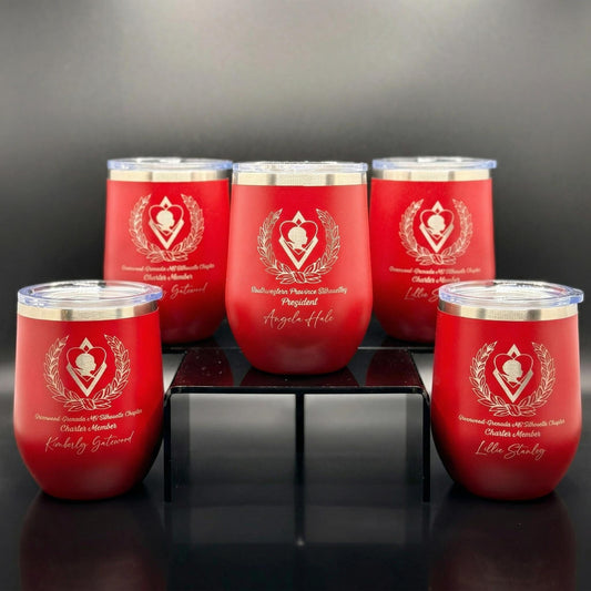 Engraved Kappa Silhouette Wine Tumbler, Personalized Sorority Gift Cup - nuvisionkreations