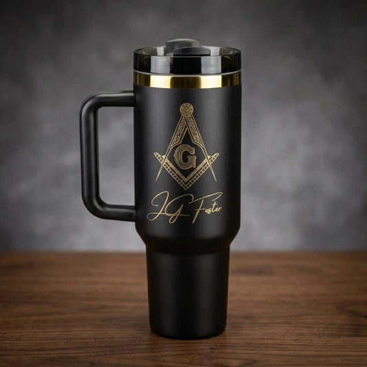 Custom Engraved Masonic Tumbler | Gift for Freemason - 40 oz - nuvisionkreations