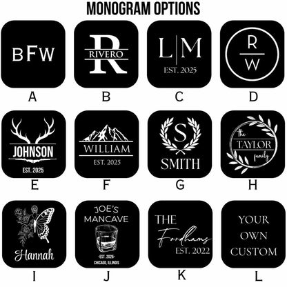 Custom Engraved Slate Coasters, Personalized Logo or Monogram, Housewarming Gift, Business Coasters - nuvisionkreations