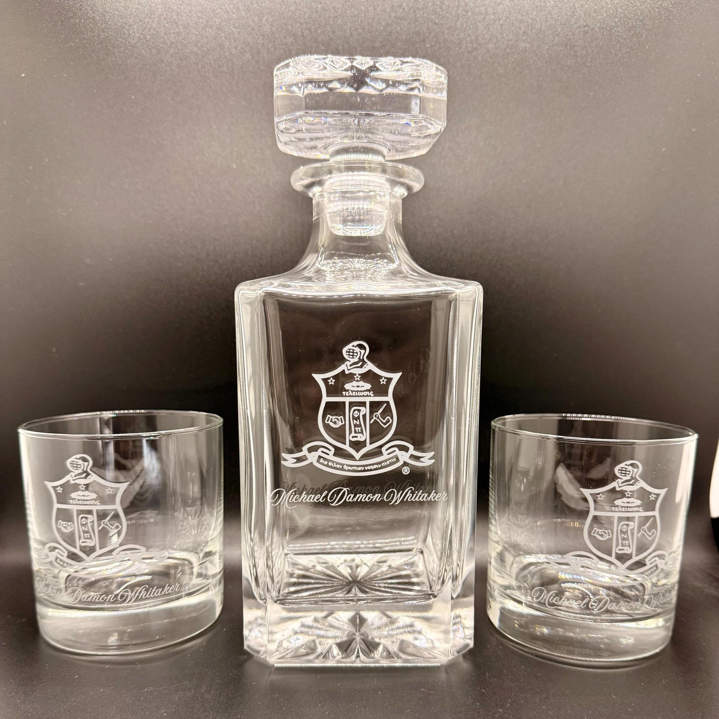 Classic Custom Monogram Decanter Set - nuvisionkreations