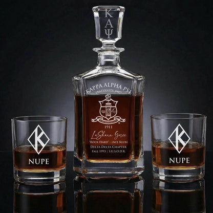 Kappa Alpha Psi Engraved Decanter Set - nuvisionkreations