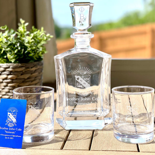 Phi Beta Sigma Custom Engraved Decanter Set - nuvisionkreations