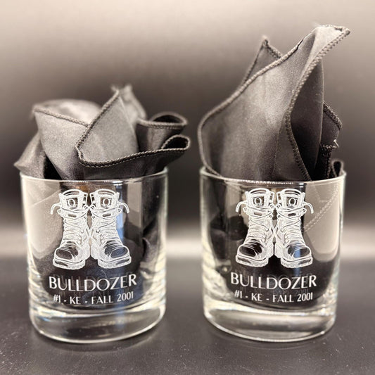 Omega Psi Phi Custom Engraved Lowball Glasses - nuvisionkreations