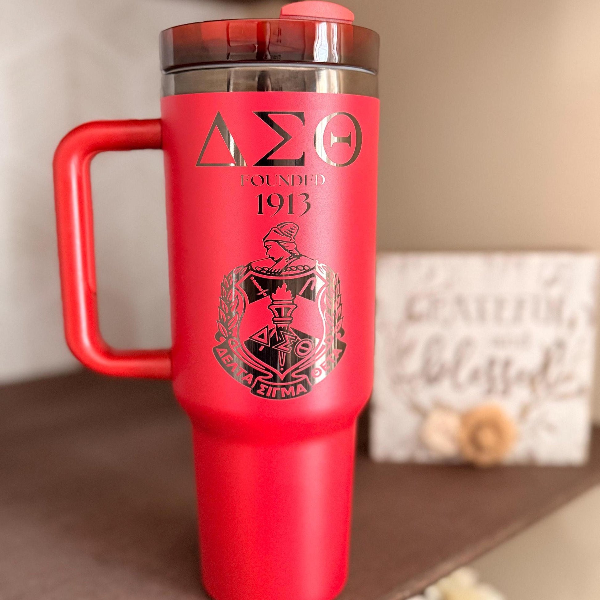 Delta Sigma Theta Custom Engraved Tumbler - 40 oz - nuvisionkreations