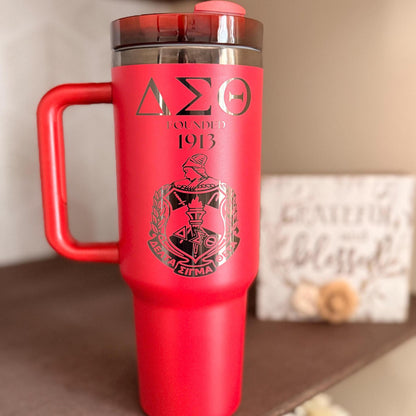 Delta Sigma Theta Custom Engraved Tumbler - 40 oz - nuvisionkreations