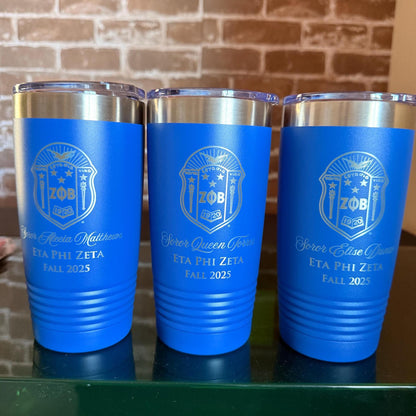 Zeta Phi Beta Custom Engraved Tumbler – 20 oz - nuvisionkreations