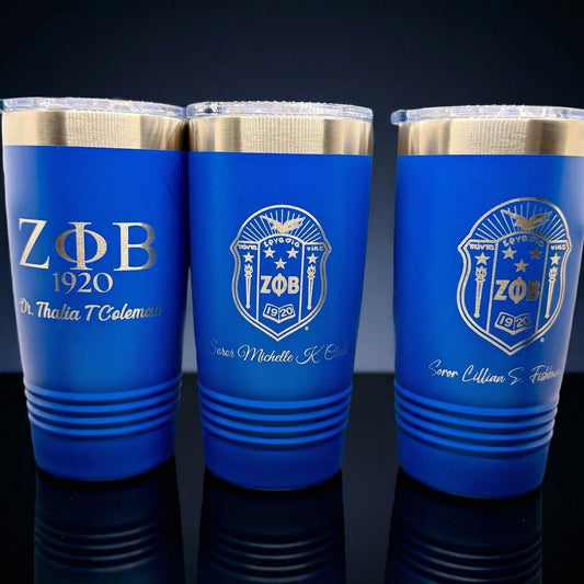 Zeta Phi Beta Custom Engraved Tumbler – 20 oz - nuvisionkreations
