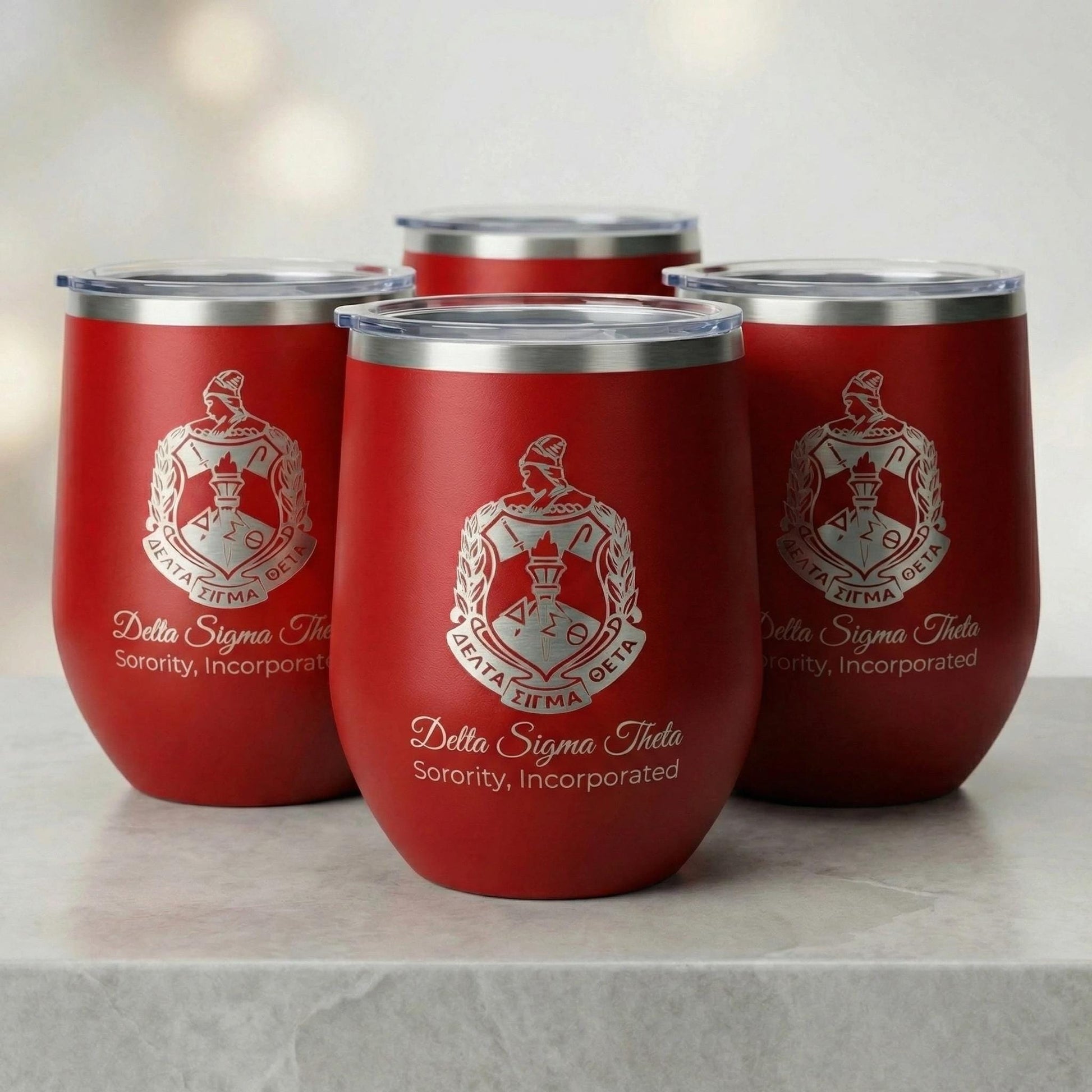 Custom Engraved Delta Sigma Theta Wine Tumbler – 12 oz - nuvisionkreations