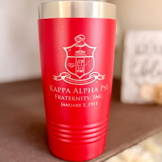 Kappa Alpha Psi Custom Engraved Tumbler - 20 oz - nuvisionkreations