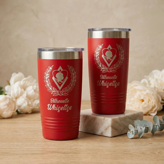 Kappa Silhouette 20oz Tumbler, Red Engraved Cup, Kappa Wife Gift, - nuvisionkreations