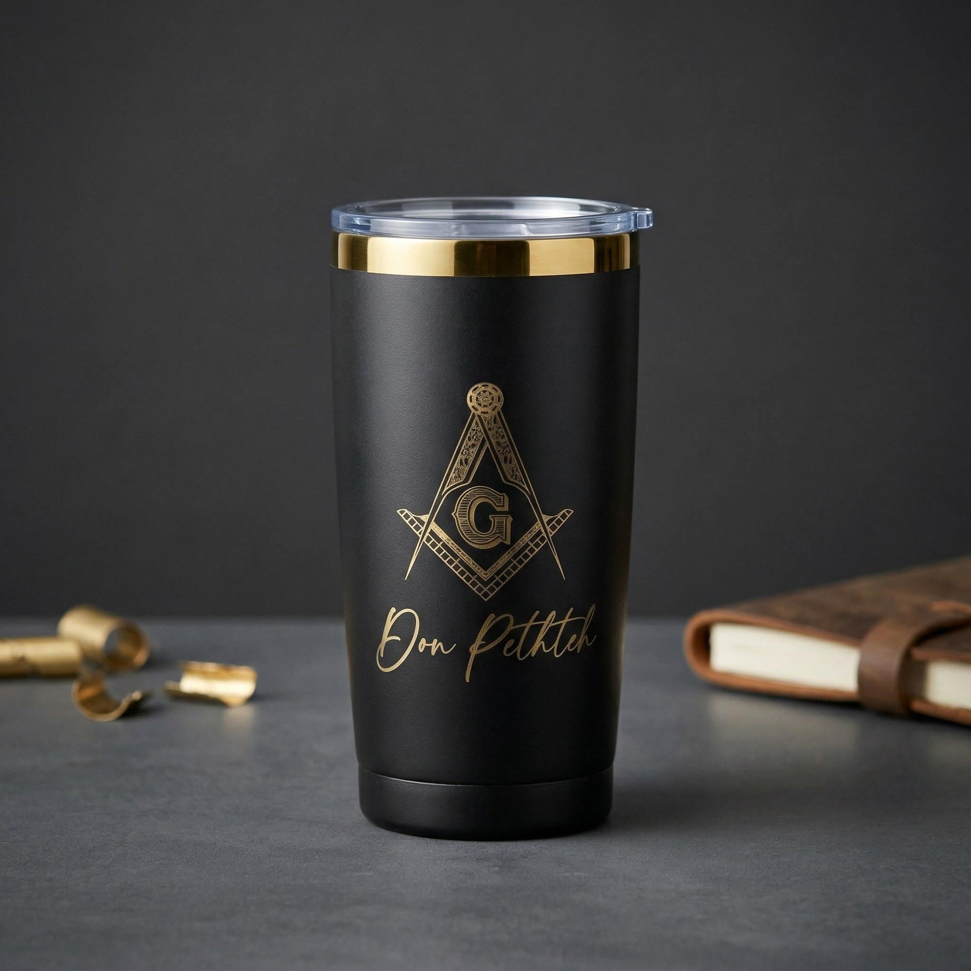 Custom Mason 20oz Tumbler, Prince Hall / Freemason Gift, Personalized Engraved Cup - nuvisionkreations