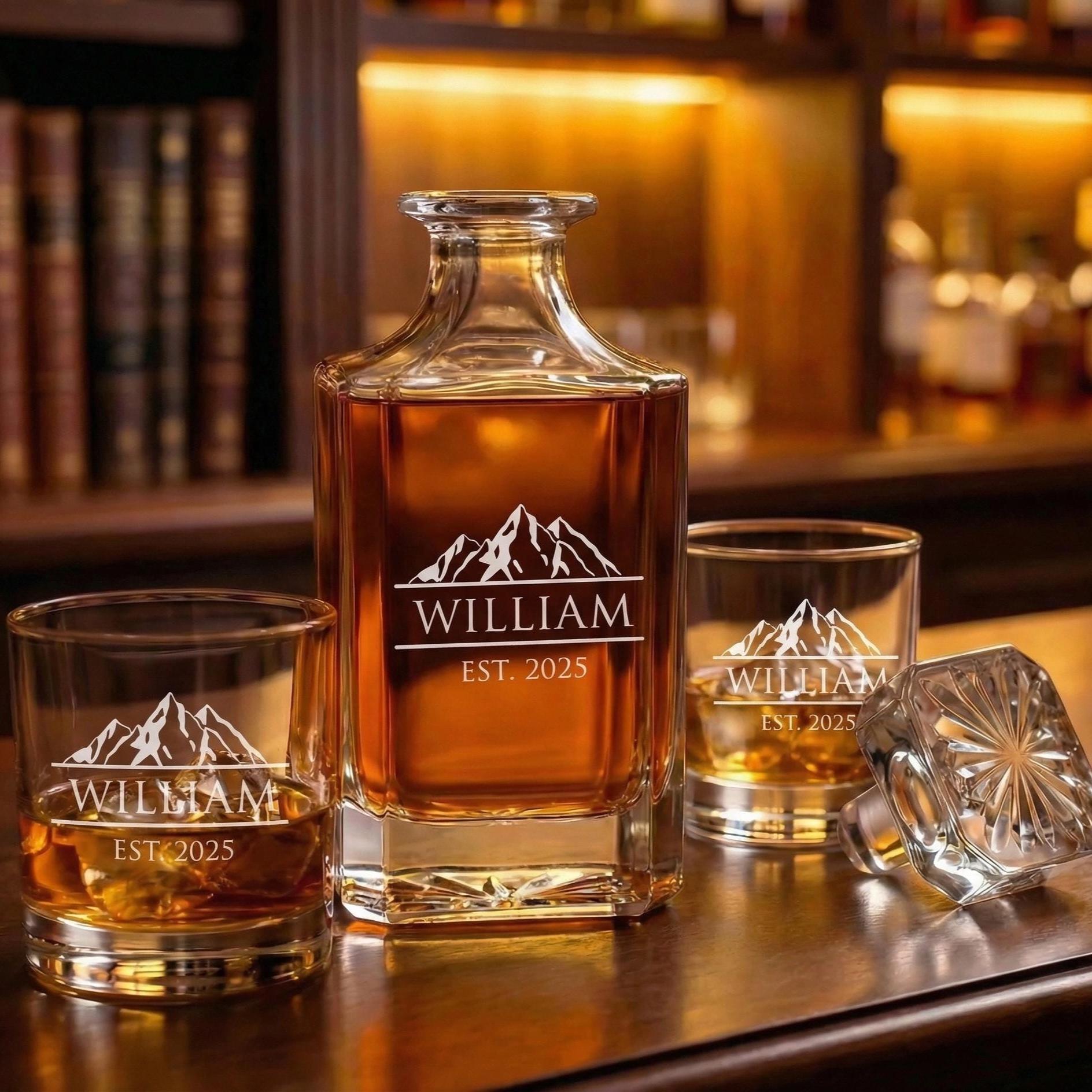 Classic Custom Monogram Decanter Set - nuvisionkreations