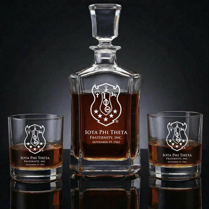 Iota Phi Theta Custom Engraved Decanter Set - nuvisionkreations
