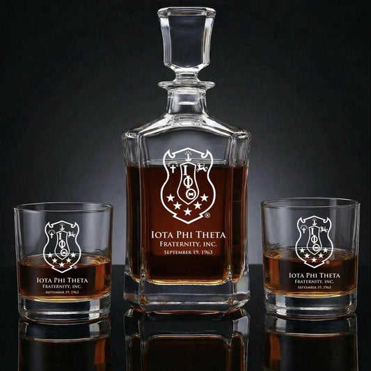Iota Phi Theta Custom Engraved Decanter Set - nuvisionkreations