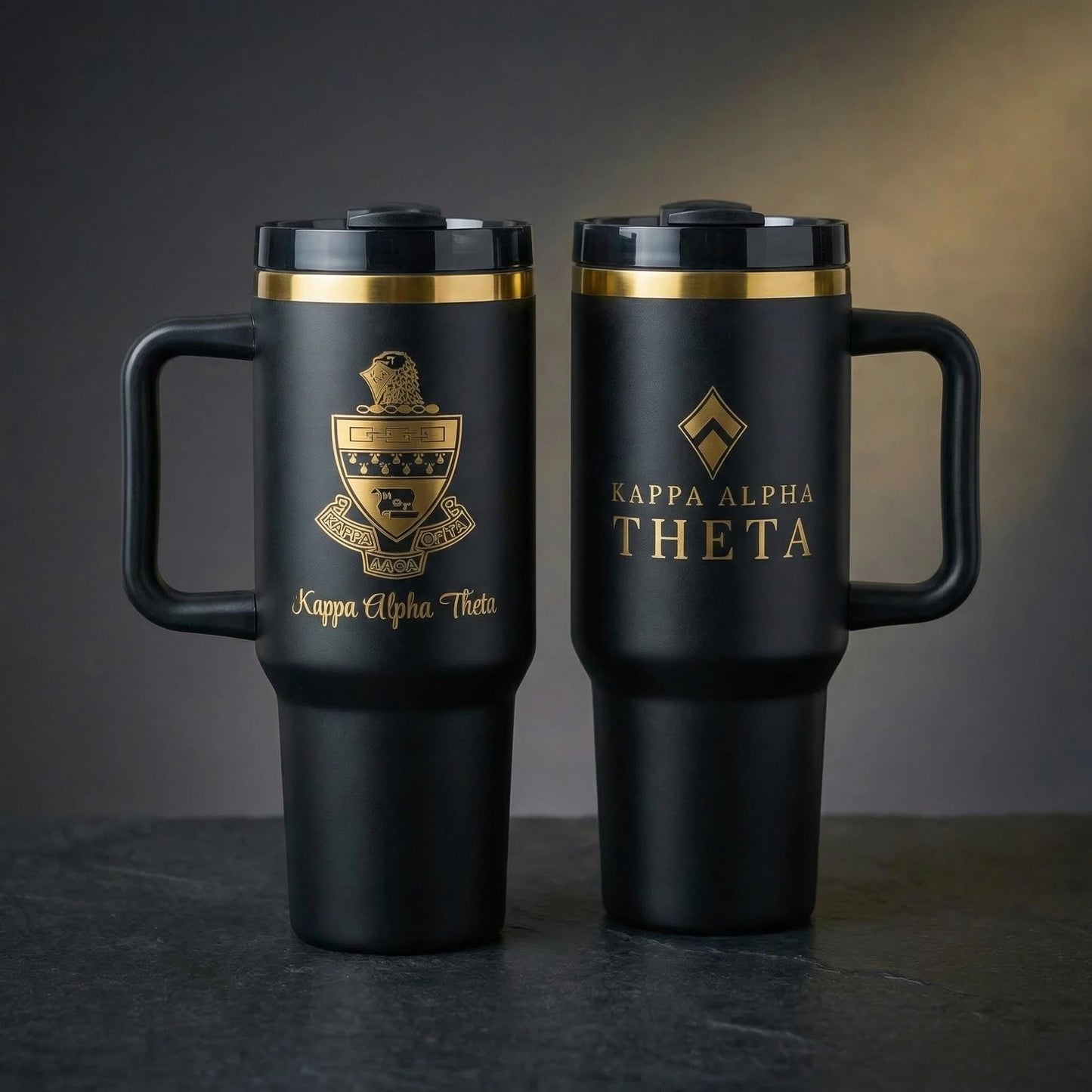 Kappa Alpha Theta Gift 40oz Tumbler, Engraved Crest, Personalized Option, Sorority Gift - nuvisionkreations