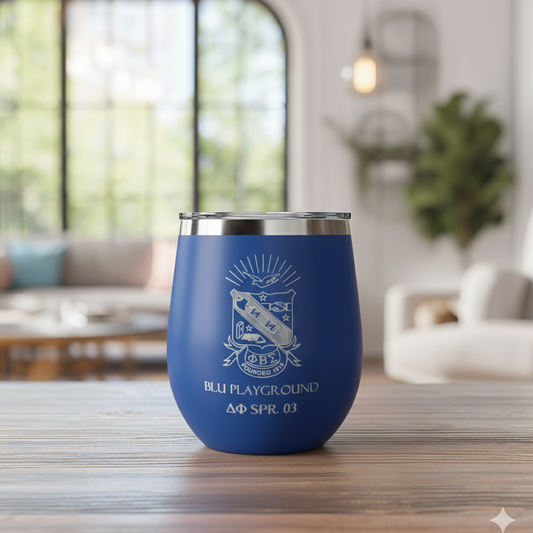 Custom Engraved Phi Beta Sigma Wine Tumbler – 12 oz