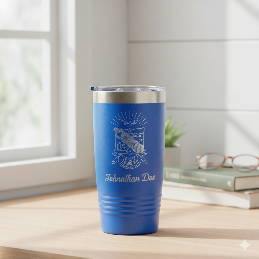 Phi Beta Sigma Custom Engraved Tumbler - 20 oz